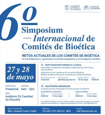 Realizarán el Simposium Internacional de Comités de Bioética